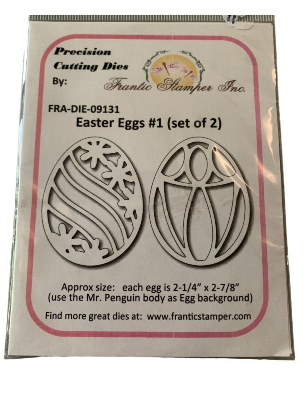 Frantic Stamper Precision Metal Cutting Dies Easter Eggs #1 Set of 2 - New